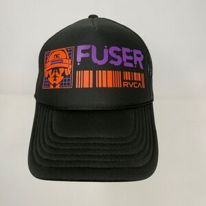 RVCA FUSER Graphic Trucker Hat Black Mesh Adjustable Snapback